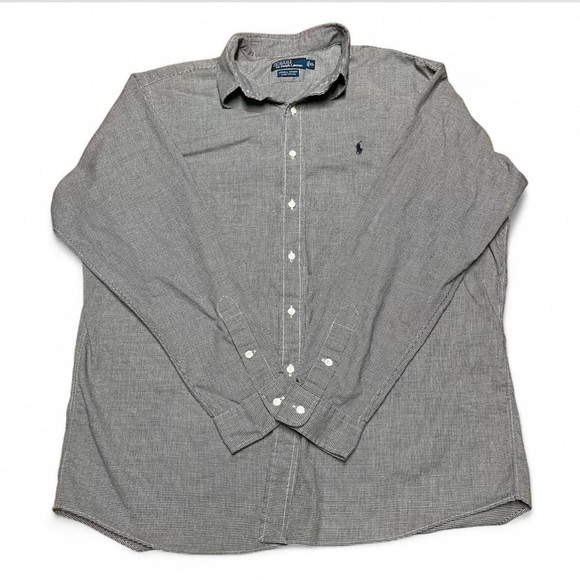 Polo Ralph Lauren Lowell Sport Black & White Cotton Gingham Button Down Sz XL - Picture 2 of 8